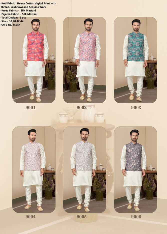 Outluk Wedding Collection Vol 9 Mens Wear Modi Jacket Kurta Pajama Exporters in India